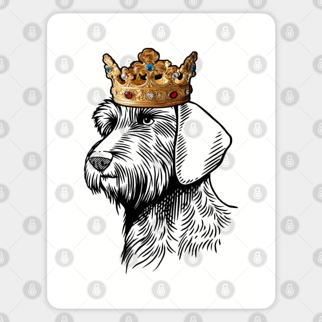 Wirehaired Dachshund Dog King Queen Wearing Crown Magnet by millersye